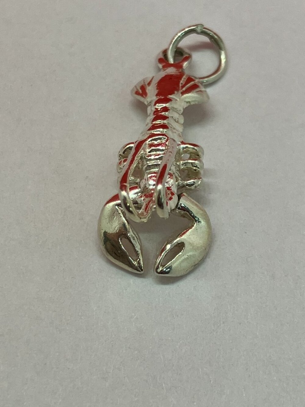 Sterling Silver Movable claws Food Crawfish Lobster Charm